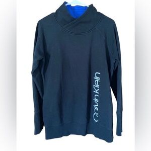 Calvin Klein Black Pullover  Womens Medium‎ Sweatshirt Mock Neck Thumbhole Cuffs